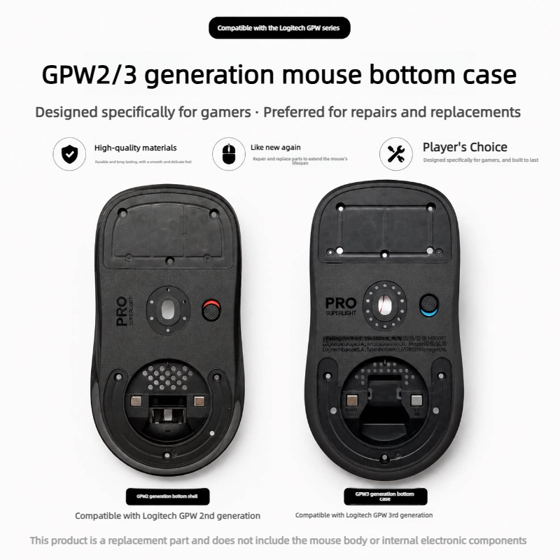 Replacement Mouse Bottom Case  - Logitech Mouse G Pro X Superlight review and price