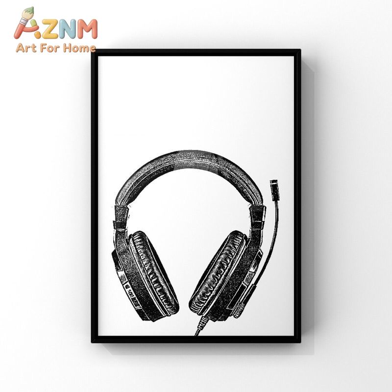 AZNM Black White Gaming Canvas - Gaming Accessories For Room review and price